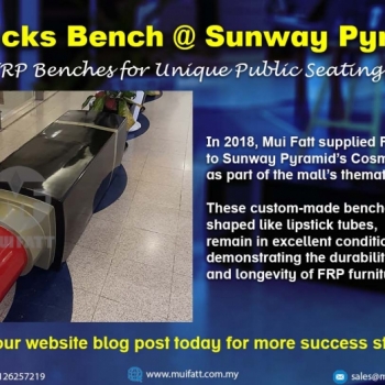 FRP Lipstick Benches for Sunway Pyramid’s Cosmetic Floor