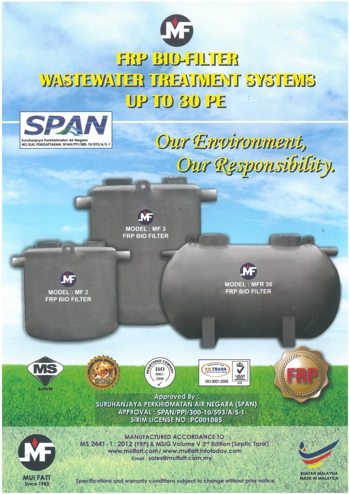 FRP Bio-Filter Septic Tank up to 30PE