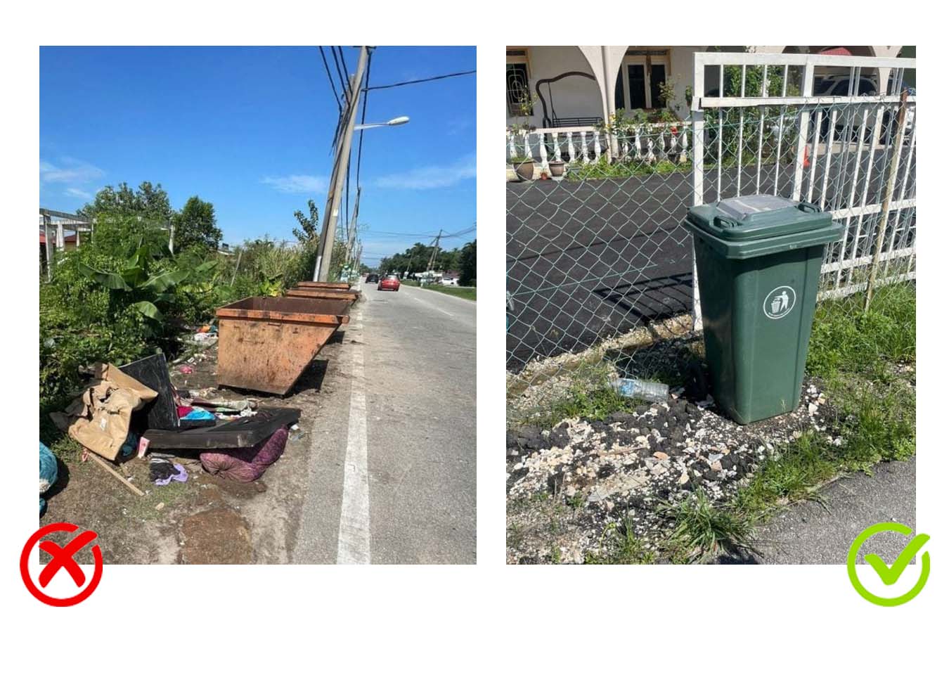 Door-to-door rubbish collection photos example