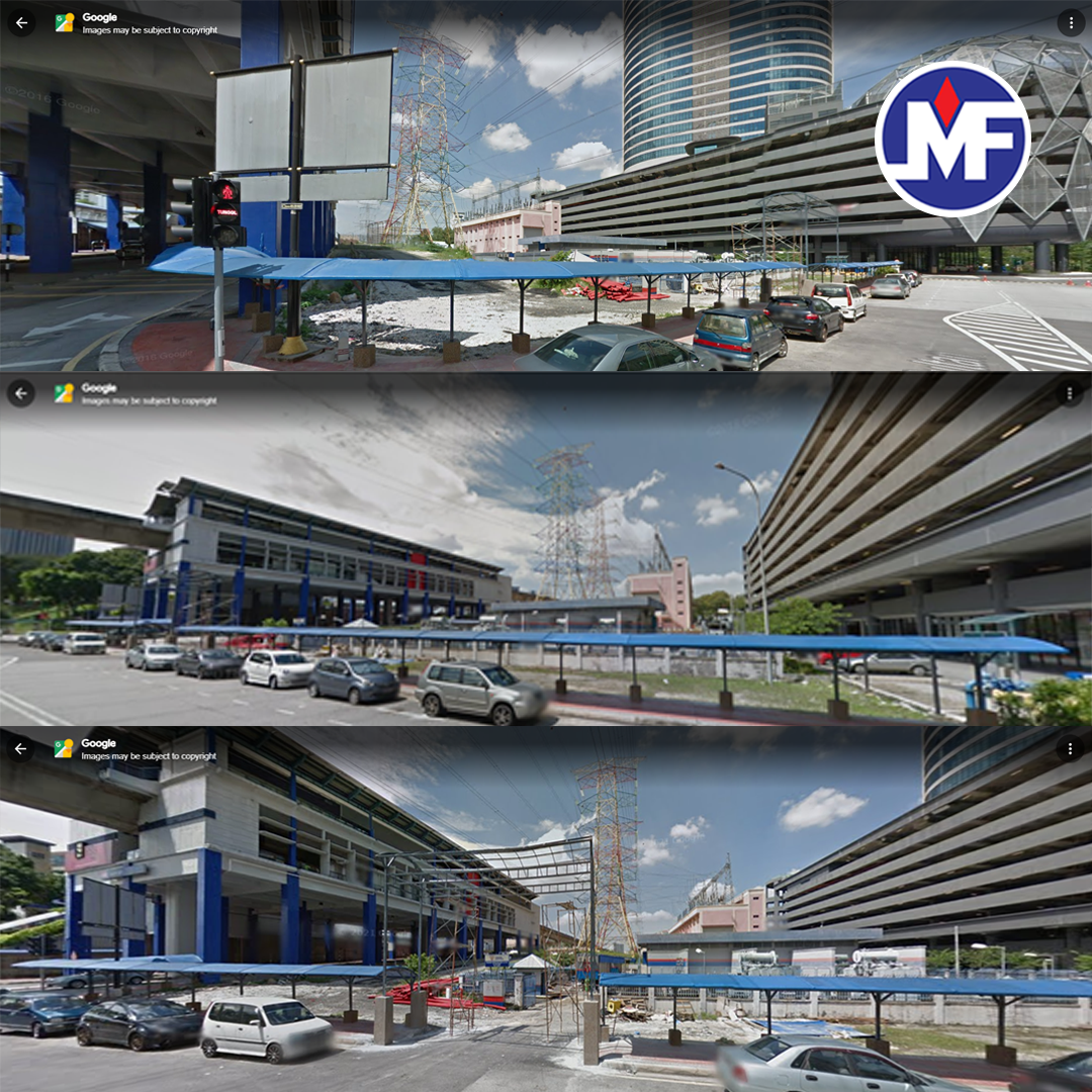 Taman Jaya LRT Station FRP Pedestrian Walkway Google Street View