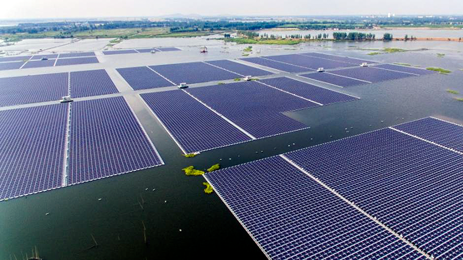 Huainan Floating Solar Photovoltaic, Floating Solar Panel Plant, Anhui Province, China