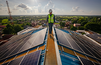 Rooftop Walkway for Solar Panel Maintenance