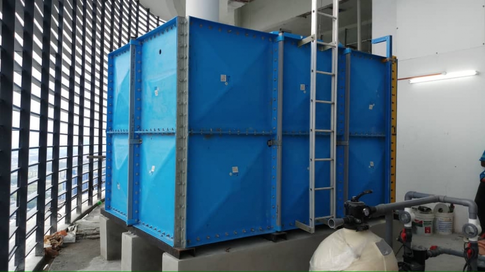 18000L GRP FRP Sectional Panel Tank Two Meter Height 3m x 3m x 2m