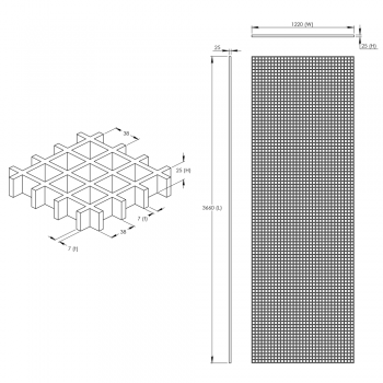 MG 25-38 Standard panel 4ft x 12ft (Square)