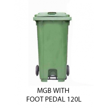 MGB120 Mobile Garbage Bin 120L with Foot Pedal (Green)