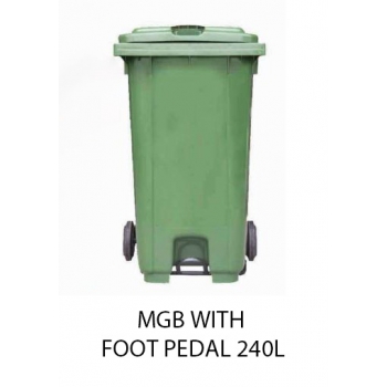 MGB240 Mobile Garbage Bin 240L with Foot Pedal (Green)