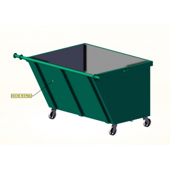 MS Mild Steel Leach Bin 1500 Liter Tong Sampah Besi