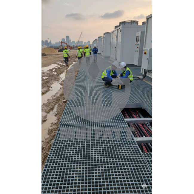 MUIGRATE MG50/38 Heavy-Duty FRP Grating | Construction Site Safety & Mud Control Mat